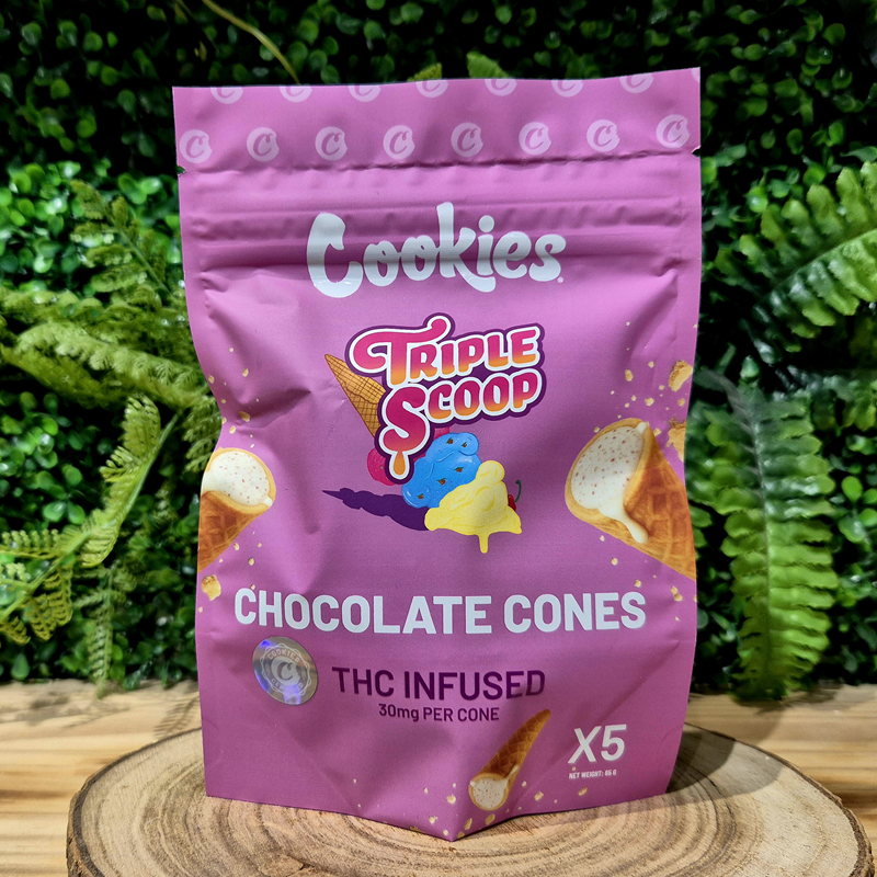 CHOCOLATE CONES TRIPLE SCOOP 30MG Delta 9 THC marque Cookies disponible chez Orange BUD PACA CBD SHOP 84100