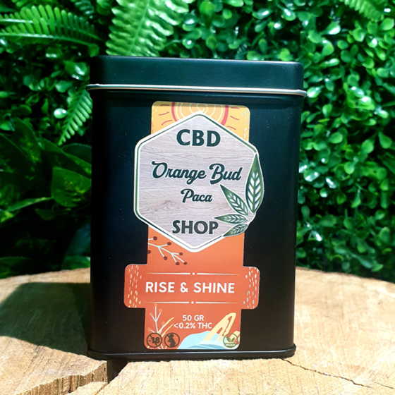 RISE & SHINE INFUSION TISANE ROOIBOS 25%  CBD CHANVRE QUALITE PREMIUM ORANGE BUD PACA CBD CRD SHOP