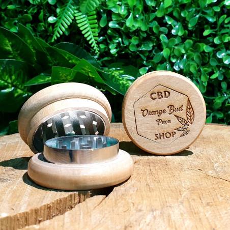 GRINDER BOIS ET INOX BROYER BROYEUR FLEURS CBD ORANGE BUD PACA CBD SHOP