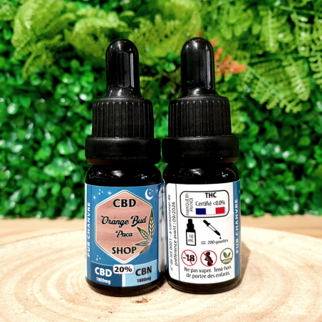 HUILE CURE SOMMEIL + 20% CBN CBD MELATONINE ORANGE BUD PACA CBD CRD SHOP