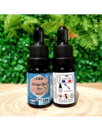 HUILE CURE SOMMEIL + 20% CBN CBD MELATONINE ORANGE BUD PACA CBD CRD SHOP