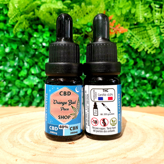 HUILE CURE SOMMEIL + 40% CBN CBD MELATONINE ORANGE BUD PACA CBD CRD SHOP