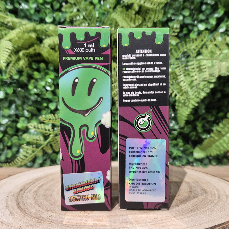 PUFF THV-N10 FRAISE BANANE ORANGE BUD PACA CBD THZ SHOP 84100